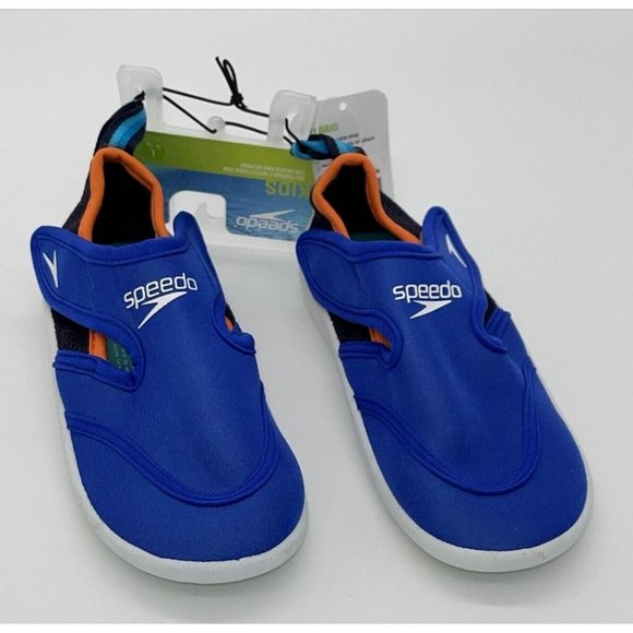 Speedo Other - NWT Speedo Boys Kids Large 9/10 Hybrid Water Shoes Blue Orange White